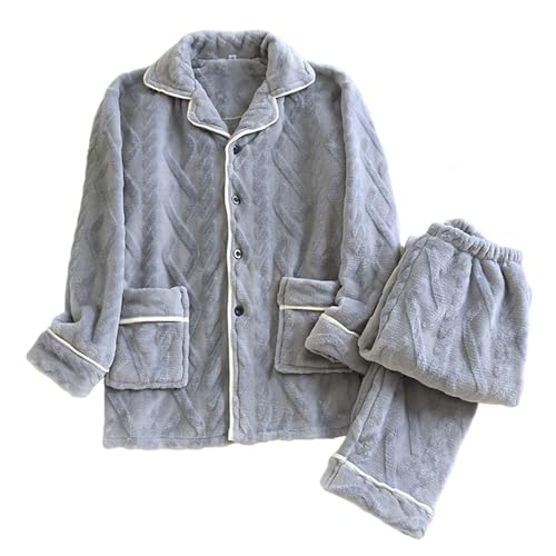 Pyjamas hommes chaud polaire pour l'hiver ensemble de nuit confortable