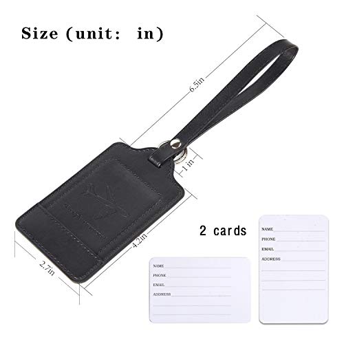 Teskyer Luggage Tag, 3 Pack Premium Pu Leahter Luggage Tags Privacy Protection Travel Bag Labels Suitcase Tags #TOP5