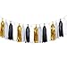 Aonor Tissue Paper Tassels Banner - Tassels Garland for Bachelorette Party, Birthday Party, Black and Gold Party Decorations 20 pcs