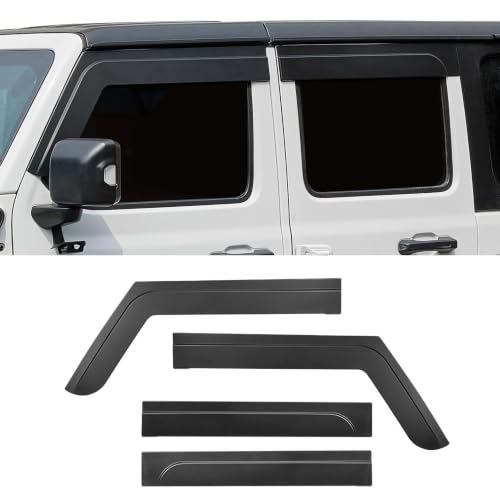 JOYTUTUS Rain Guards for 2018-2026 Wrangler JL JLU & Gladiator JT 4-Door