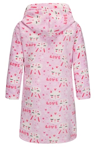 Image of Girls Soft Fleece Robes Plush Hooded Bathrobes Sleepwear for Kids 2-16 Years