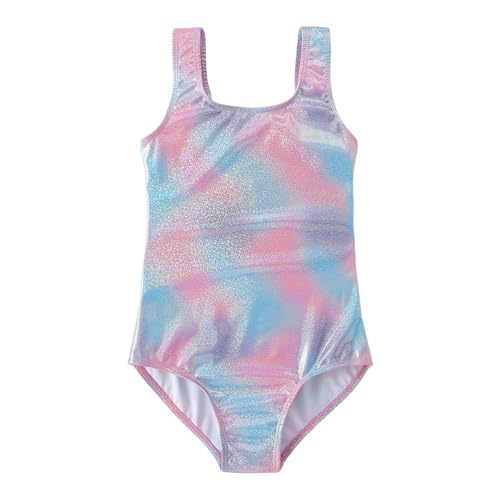 Image of Toddler Swimsuit Girl One Piece Rash Guard Tankini Bathing Suit Little Girls Sleeveless Quick Dry Swimwear 4-8 Years