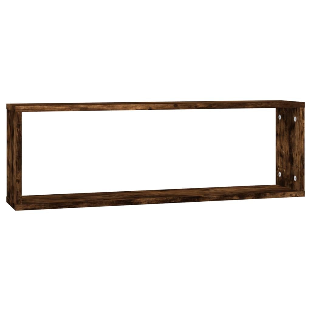 4 scaffali da parete in legno di rovere affumicato, 80 x 15 x 26,5 cm, mensole sospese da parete per soggiorno, camera da letto, cucina, ufficio, ordine e presentazione decorativa
