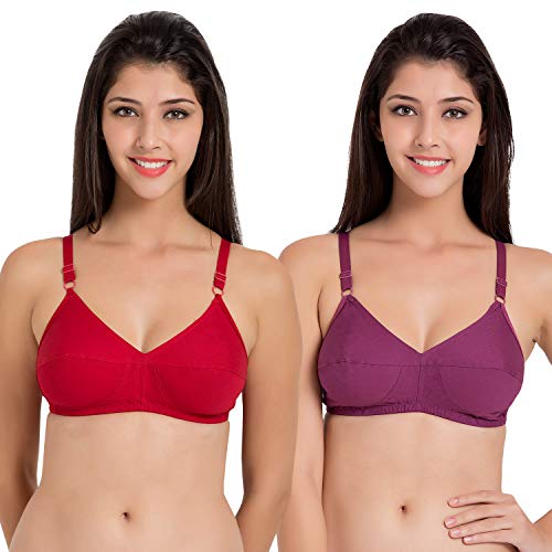 Image of SOUMINIE Women's Pure Cotton Non-Padded Full Coverage Flexi-Fit Everyday Bra | Women's /Ladies /Girls | Best Comfort Bra | Regular Use Bra | Shaper Bra | Comfortable Bra