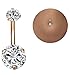 REVOLIA 14G Stainless Steel Belly Button Rings for Women Navel Rings CZ Body Piercing