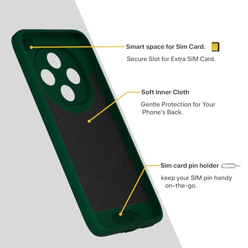 Image of Outlouders Back Cover for Oppo F31 Pro 5G Soft Matte Silicone Cover with Slim Fit | Mag-Safe Logo (Not Mag-Safe Compatible) | Shockproof | Camera Protection Bumper Case (Green)