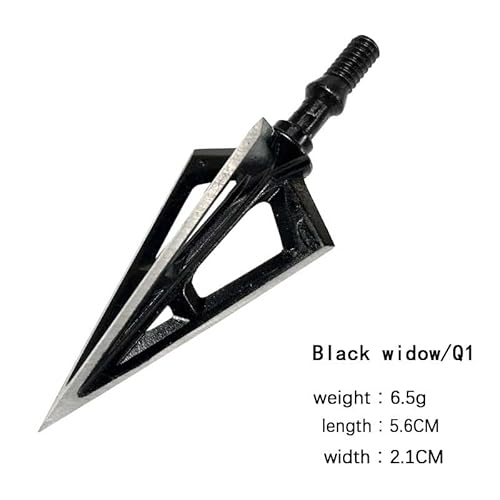 Bgary Broadheads 100 Grain Fixed Blades Archery Broadheads For Crossbow Recurve Bow And Compound Bow 12 Pcs Black #TOP2