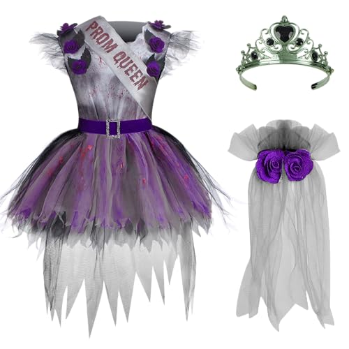 Disfraz de Reina Prom Zombie para Niñas miniatura 3