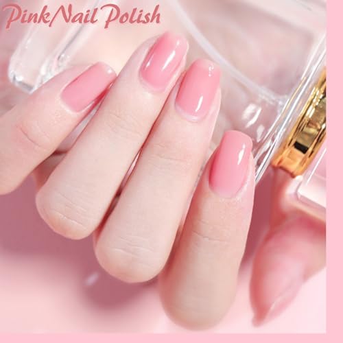 TBeautfave Pink Nail Polish Quick Dry, Peel off Nail Polish Long Lasting Nail Varnish Breathable Natural Nail Polish Water Based No Need Cure Nail Varnish Gel Polish Home Nail Art - Image 3