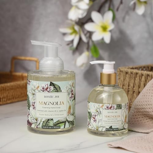 Image of ROMIIE ZOI Liquid Hand Soap, Magnolia, 260ml / 8.7 fl.oz | With Gift Box, Gentle cleansing, nourishes skin without drying