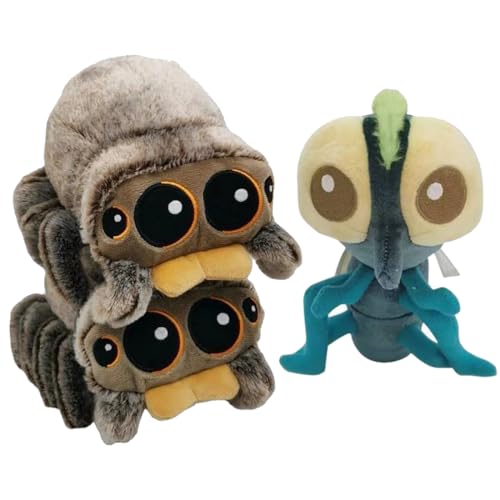 Glyrnur Spider Plush 6.9 inch Jumping Spider Stuffed Animal Plush Toy Soft Cute Spider Plushie Gift for Kids (3pcs)