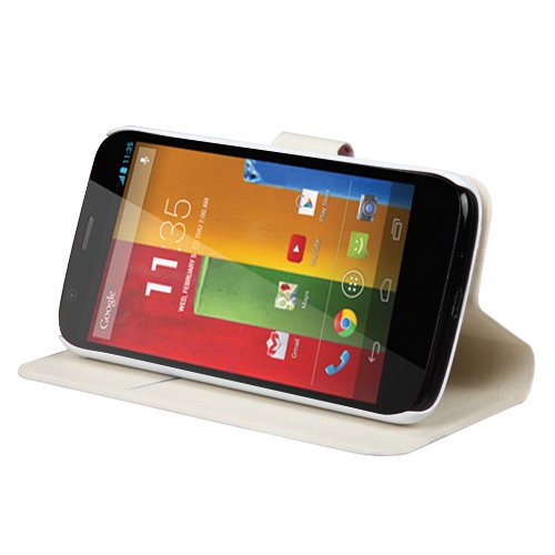 Asmyna Myjacket Wallet(With Diamante Belt) For Motorola Moto G - Retail Packaging - Red Tribe Impression #TOP2