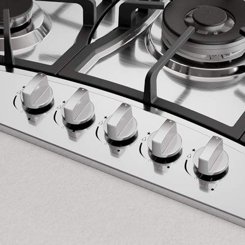 Image of Empava 30 Inch Gas Cooktop with 5 Italy Sabaf Sealed Burners NG /LPG Convertible in Stainless Steel Model 2020