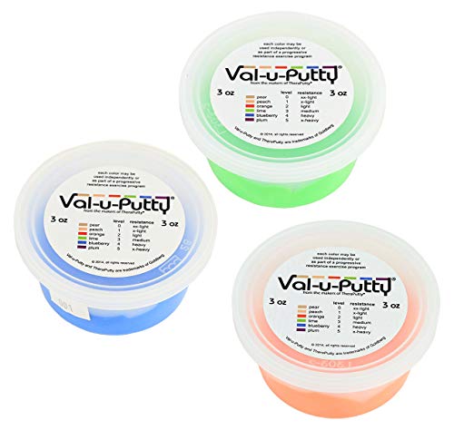 Val-u-Putty Exercise Putty - Orange, Lime, Blueberry - 3 oz Each - Bundle