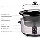 alpina Slow Cooker 3,5L - Multikocher mit Warmhaltefunktion - Crockpot mit Keramik-Innenpfanne und Glasdeckel - Multicooker 240W - Crock Pot Edelstahl, Silber