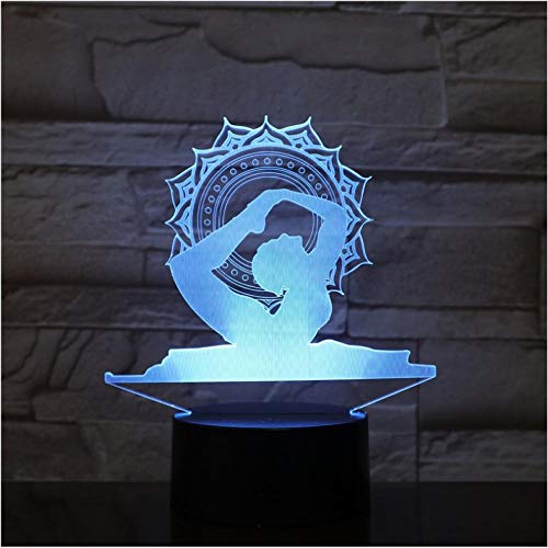Veilleuse Lampe De Table À Modeler 3D Led Lampe Danseuse Veilleuse 7 Couleurs Acrylique Chevet Sommeil Lumière Home Decor-Touch Switch