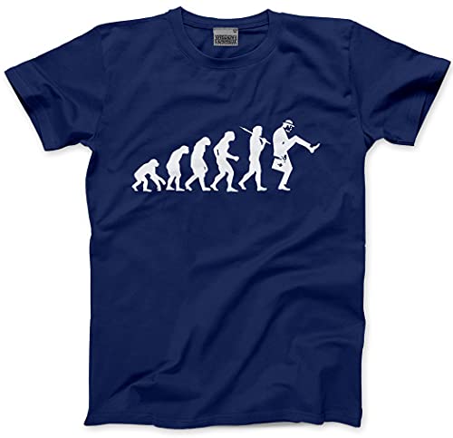 Image of HotScamp Evolution of The Silly Walks Men's Unisex T-Shirt - Navy X-Large