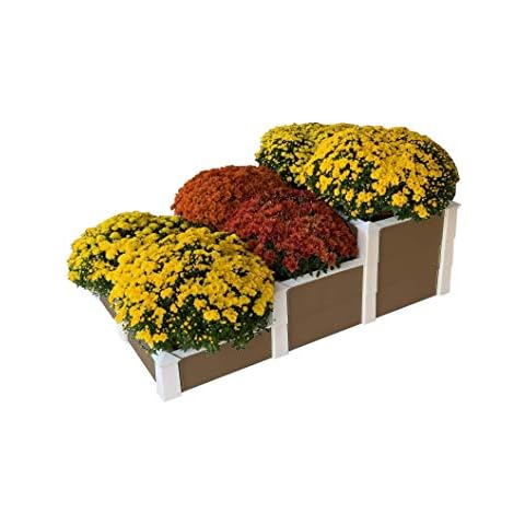 Custom Design Products 3-Tier Raised Planter for Patio, Garden, Porch, 60"x41"x22", Maintenance Free, Made in USA! (Brown (with Brown Trim)) Cover