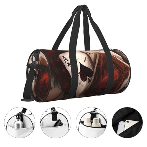 Travel Duffel Bag Sports Gym Bag With Shoes Compartment,Lightweight Overnight Weekender Bag Playing Cards Yoga Gym Sports Bag For Men Women4