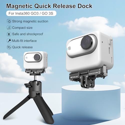 PULUZ Magnetic Quick Release Mount for Insta360 GO 3/3S, 1/4" & 2-Prong - image 2