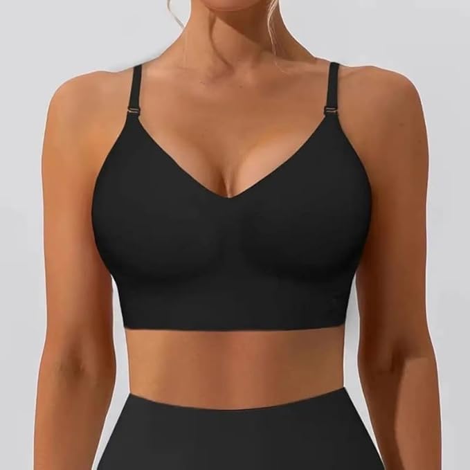 Low Back Bra Wirefree Seamless Bralette for Women Cross Back Padded Bra, Backless Strapless Thin Strap Bralette