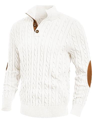 JMIERR Pullover Sweaters for Men Cable Knit Long...