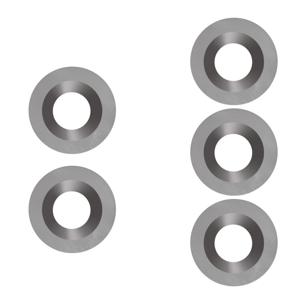 5pcs Round Carbide Inserts Cutters 30degrees 15x2.5mm, Lathe Turning Tool Blades for DIY Woodworking
