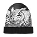 QGBYMX Winter Beanie Owl Flying White for Men Women – Fashion Design, Unisex Soft Warm Knit Hat Ski Stocking Cuffed Cap