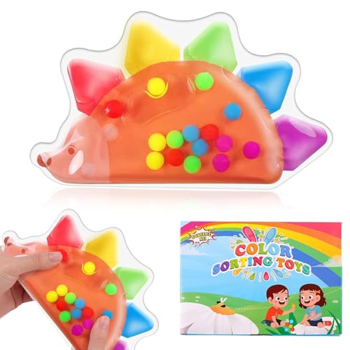 Diyxisk Brinquedos sensoriais autismo, aliviam o stress brinquedo anti-stress, modelo ouriço brinquedo sensorial, brinquedos autismo classificar por cor, adequado para crianças dos 3 aos 6 anos, Tdah