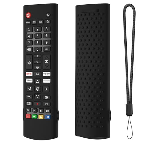 Hi Color Silicone Case Cover for LG TV Remote AKB75095307 AKB75375604 AKB74915305 Silicone Protective Sleeve for LG Smart TV (Black)