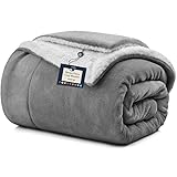BELADOR Throw Blanket - Fleece & Sherpa Reverse Fluff - Twin Size 60'x80' - Soft, Lightweight & Cozy Travel Blanket