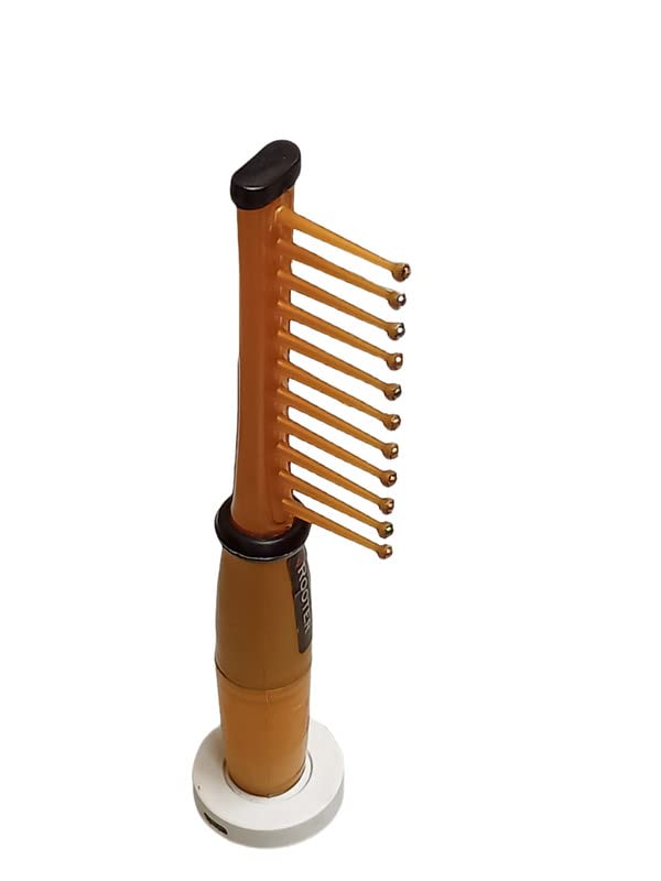 Rooter World's 1st Bald Head & Thinning Hair Comb with Rotating Copper Balls for a Relaxing, Spa-Like Scalp Massage and Healthy Hair Growth - Brown