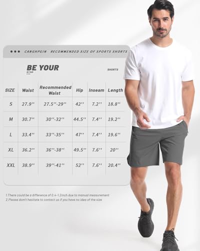 CANGHPGIN 2 Pack Mens Workout Athletic Shorts 7 inch Inseam Quick Dry Hiking Shorts Men Lightweight Sports Gym Shorts Running - Image 7