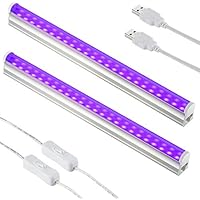 Luz LED Ultravioleta UV 10W USB, 395 nm Luz Negra Ultravioleta, Bombilla Luces de Discoteca para DJ Partido y Halloween, Curado Ultravioleta, Arte UV