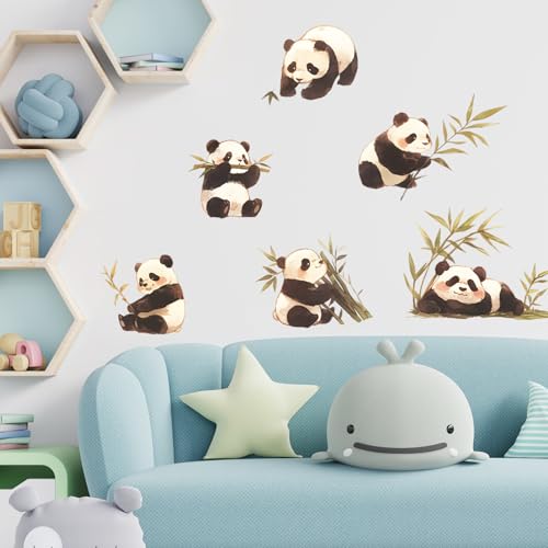 Vinilo decorativo Baby Pandas para pared, 6 hojas 30x28 cm miniatura 2