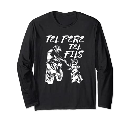 Tel Père Tel Fils Moto Cross Sport Motocycliste Présent Manche Longue Cover
