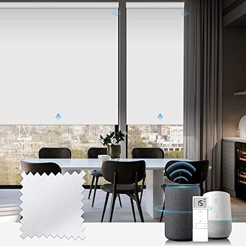 Graywind Motorised Roller Blinds Work with Alexa, 100% Blackout Rechargeable Electric Remote Control Blinds for Windows, Customise Size (Black)