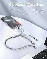 RAVIAD 100W USB C auf Multi Ladekabel 3 in 1 Schnellladekabel Kurz [50CM] – Ansicht 6