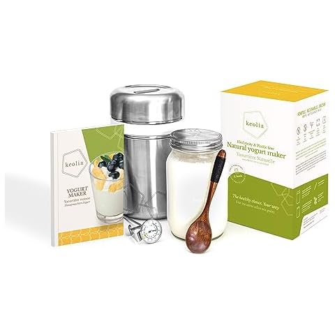 Keolia Stainless Steel Yoghurt Maker with Jars Cover