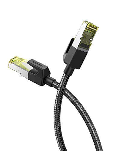 UGREEN Cat 7 Ethernet Cable Nylon Braided Cat7 Gigabit Network RJ45 LAN Cable 10Gbps High Speed for Gaming PS4, Xbox One, Smart TV, Switch, PC, Laptop, Modem, Router, Computer (3FT)