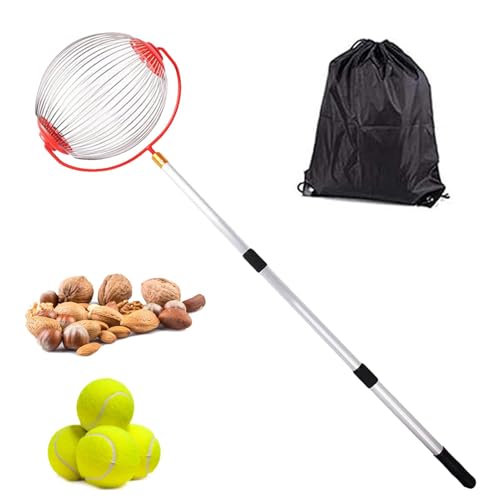 Rullo Superiore Raccoglighiande - Raccoglitore di Noci con Rilascio a Pedale | La Raccoglitrice di Noci Raccoglie Noci, Ghiande, Noci di Noce Americano, Utensili Manuali da Giardino Esterni Regolabil