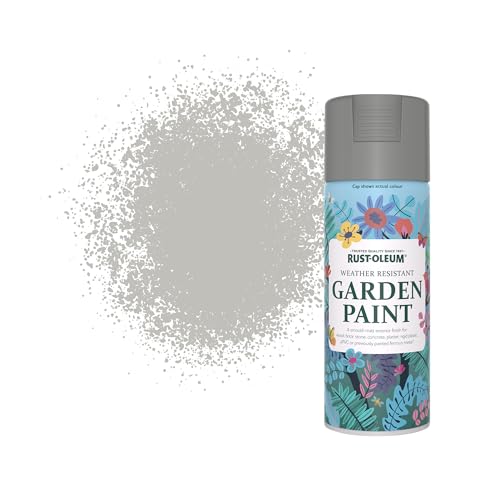 Rust-Oleum Grey Weather, Mould and Algae Resistant Garden Spray Paint Aerosol in Matt Finish - Flint 400ml