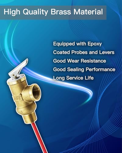 Image of 91604 RV Water Heater Temperature & Pressure Relief Valve, 1 /2 inch NPT Threads, 150PSI 210F Temperature and Pressure Relief Valve with Epoxy-Coated Probe