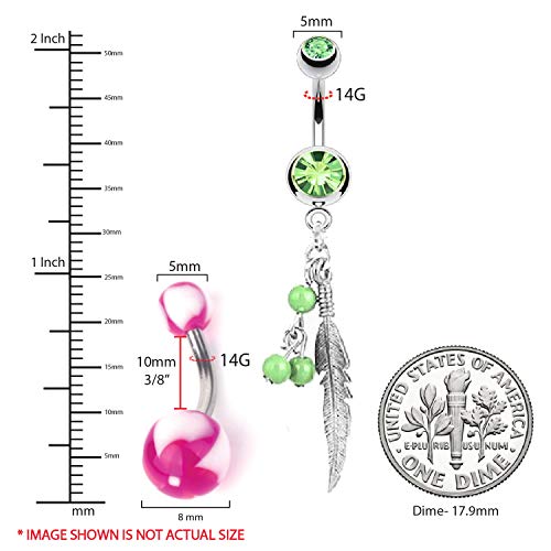 Bodyj4You 65 Belly Button Rings Dangle Barbells Aftercare Saline Cleanser Spray 14G Acrylic Black Stainless Steel Cz Navel Women Girl Teen Body Bar Jewelry Gift Set #TOP2