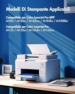 VIPGOOD 216A (Con Chip) Cartucce toner Compatibile per HP 216A per HP Color LaserJet Pro MFP M183fw M182n M182nw M183fdw M155dw M155nw W2410A W2411A W2412A W2413A (Nero Ciano Giallo Magenta, 4-Pack)