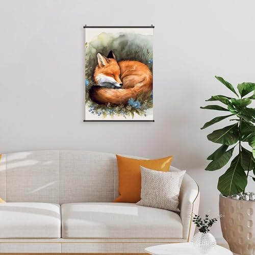 Poster imprimé renard endormi art mural salon moderne