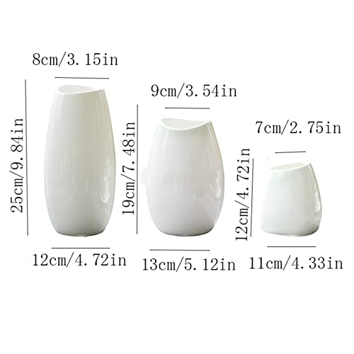 Vase en céramique blanc pour décoration de table et plantes - 3