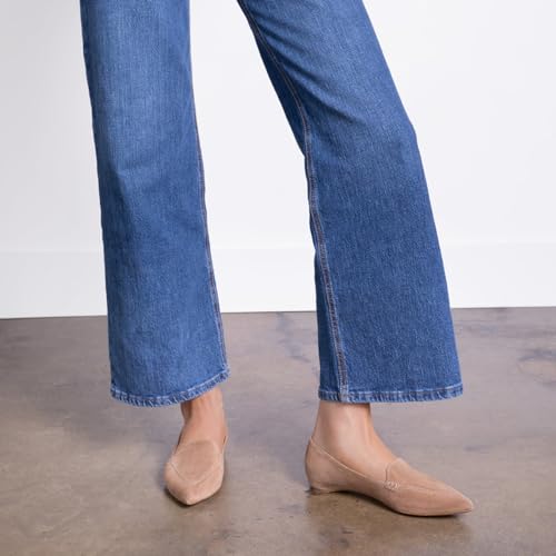 Image of LEHOOR Women Casual Slip On Loafer Flats Shoes Beige Pointed Toe Suede Penny Loafers Closed Pointy Toe Flat Heel Driver Coach Office Loafers Oxfords Pumps Dressy Comfort Fall Retro Suede Beige 7.5