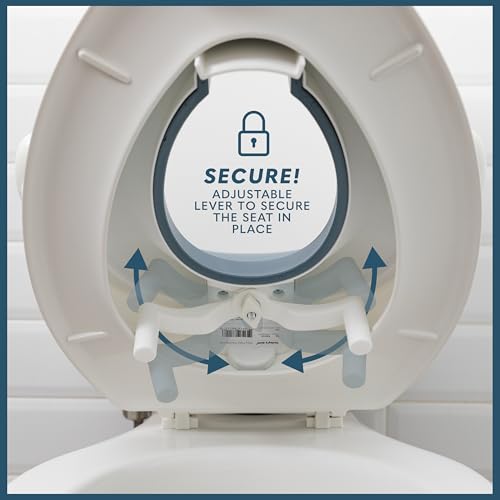 Todays Kids Anti-Slip Baby Training Toilet Seat for Toddlers - Comfortable & Soft Cushion, Secure Grip Handles - Splash Guard Design Potty Toddler Toilet Seat Attachment, Easy Storage Loop - Blue - Thumbnail 2