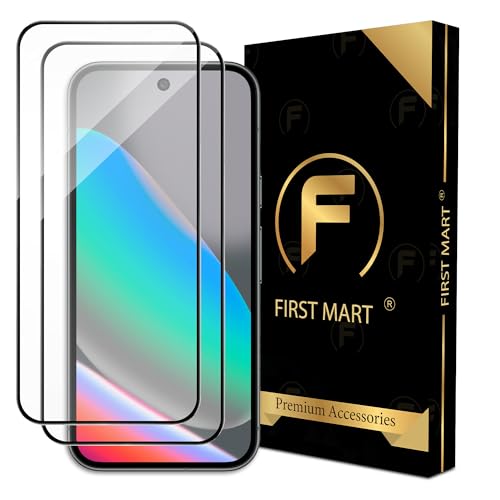 Image of FIRST MART Military-Grade Gorilla Tempered Glass Compatible For Google Pixel 10 (6.3 Inch) With Easy Installation Kit for Smartphone| Edge To Edge Coverage | Black, Pack of 2